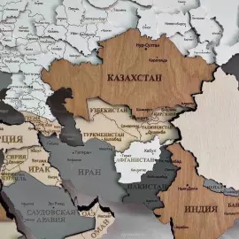 Карта мира, многоуровневая 3D "Agat", на заказ